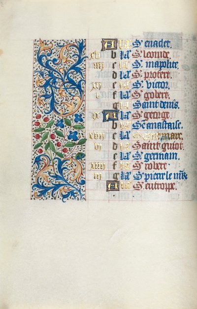 Órakönyv Rouen használata: fol. 4v, c. 1470. alkotó: Master of the Geneva Latini