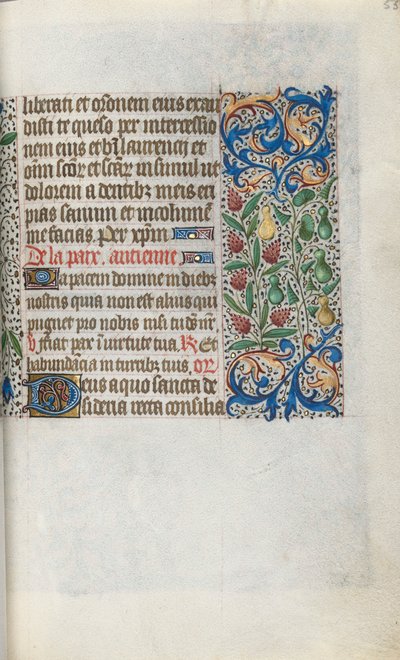Órakönyv Rouen használata: fol. 55r, c. 1470. alkotó: Master of the Geneva Latini