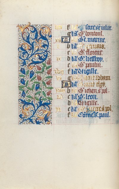 Órakönyv Rouen használata: fol. 6v, c. 1470. alkotó: Master of the Geneva Latini