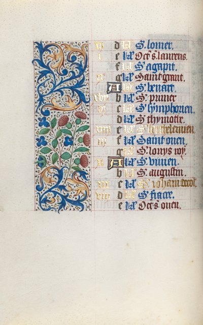 Órakönyv Rouen használata: fol. 8V, c. 1470. alkotó: Master of the Geneva Latini