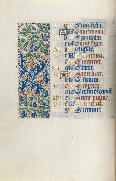 Órakönyv Rouen használata: fol. 9v, c. 1470. alkotó: Master of the Geneva Latini