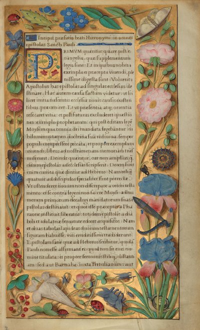 Díszített szöveges oldal alkotó: Master of the Getty Epistles