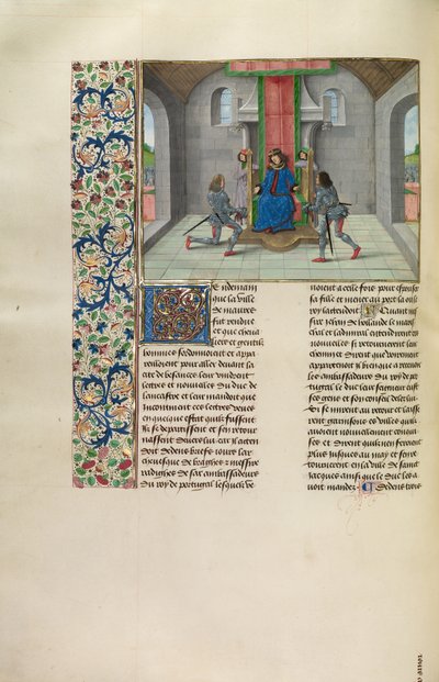 John of Gaunt vendégeket hív a lánya és a portugál király házasságára alkotó: Master of the Getty Froissart