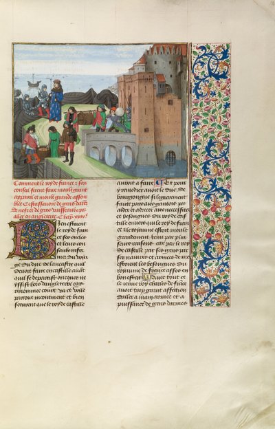 VI. Károly francia király felkészül a háborúra Angliával alkotó: Master of the Getty Froissart