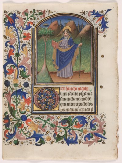 Levél az órák könyvéből: Nagy Szent Jakab, c. 1440-1450. alkotó: Master of the Gold Scrolls