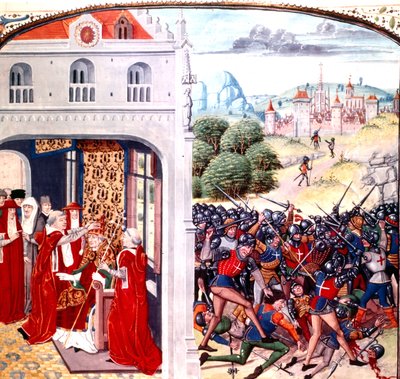 Gergely pápa felszentelése Franciaországban Avignonban (1227-1241 pápa) Jean Froissart (vellum) alkotó: Master of the Harley Froissart