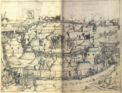 A kocsierőd a Wolfegg-kastély középkori házkönyvéből, 1485 körül alkotó: Master of the Housebook of Wolfegg