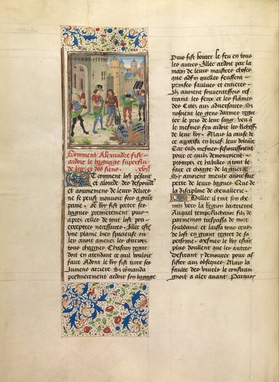 Sándor elrendeli hadserege felesleges poggyászának megsemmisítését alkotó: Master of the Jardin de vertueuse consolation and assistant