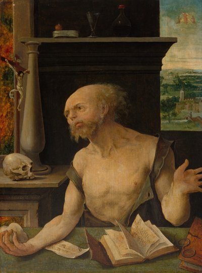 Szent Jeromos a bűnbánatban, 152530. alkotó: Master of the Lille Adoration