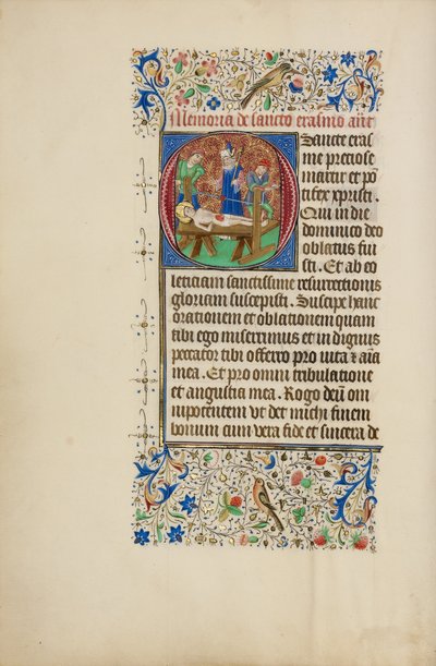 O kezdetű: Szent Erasmus mártíromsága alkotó: Master of the Llangattock Hours
