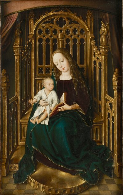 A Szűz és a trónon lévő gyermek, 1490-1500. alkotó: Master of the Magdalen Legend