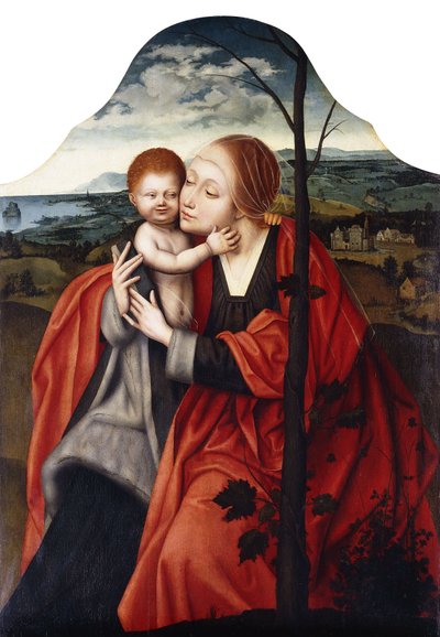 A Szűz és a Gyermek egy fa mellett ülve alkotó: Master of the Mansi Magdalen