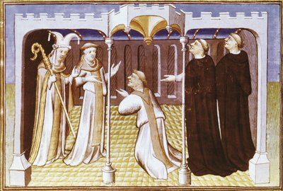 Ricoldo da Monte di Croce testvér a nesztoriánusok előtt - RICOLDO DA MONTE DI CROCE (1242-1320). Olasz domonkos szerzetes, az iszlám nagy szakértője. Ricoldo da Monte di Croce testvér a nesztoriánusok előtt. Mazarin mester munkája alkotó: Master of the Mazarine