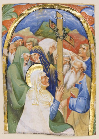 A Szent Kereszt megtalálása. Gradual kéziratból, 1420 körül alkotó: Master of the Murano Gradual