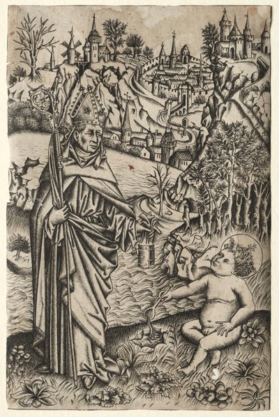 Szent Ágoston és a gyermek a tengerparton c. 1465-1469. alkotó: Master of the Nuremberg Passion