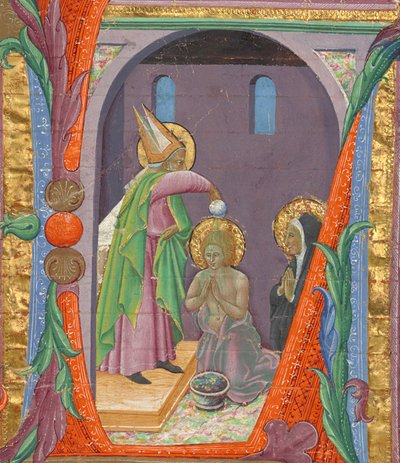 L kezdetű: Szent Ágoston megkeresztelése alkotó: Master of the Osservanza