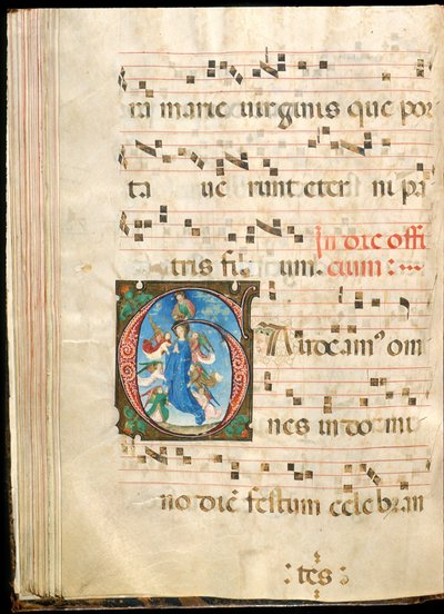 Szűz mennybemenetele, f.72v fokozatos, 15. század végi (tinta, tempera és aranylevél pergamenen) alkotó: Master of the Saluces Hours (attr. to)