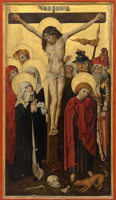 A keresztre feszítés (tempera és olaj, vászon) alkotó: Master of the Straus Madonna