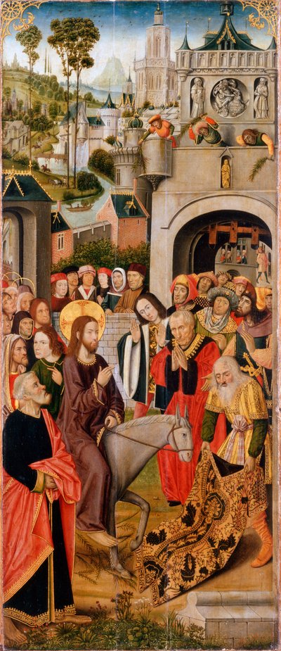 Krisztus belépése Jeruzsálembe”, 15. század második fele. alkotó: Master of the Thuison Altarpiece