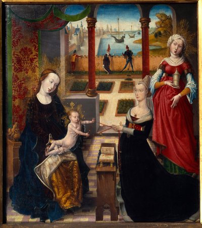 Szűz és Szent Mária Magdolna festménye a Sainte-Gudule-i látkép mesterétől (XV. század) (ec.flam.) 1475 Liege Szépművészeti Múzeum alkotó: Master of the View of St. Gudule