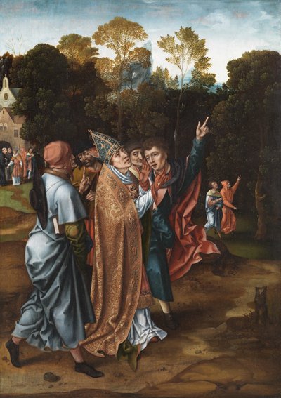 A püspök látomása, 1510-20 körül alkotó: Master of the von Groote Adoration