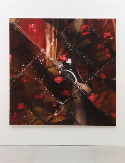 Fekete harisnyakötő, 2012 (Olaj, vászon) alkotó: Mat Collishaw