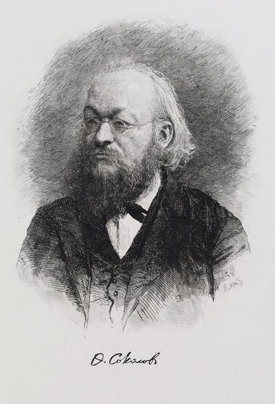 Fjodor Fjodorovics Szokolov történész portréja 1841-1909, 1900-as évek alkotó: Mate