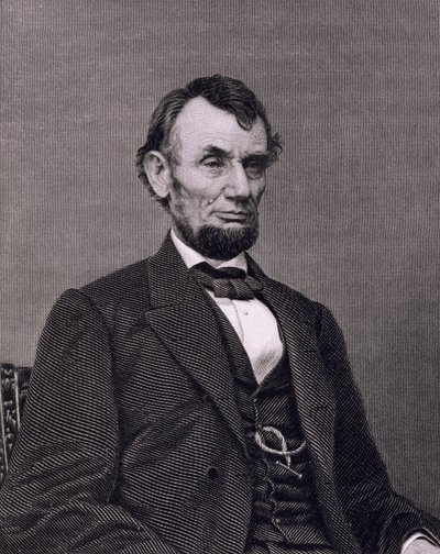 Abraham Lincoln, William G. Jackman fényképéből metszett (metszet) alkotó: Mathew (after) Brady