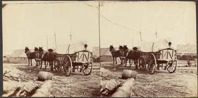 A hadsereg teherkocsija ellátmányért indul a City Point-i ellátmányraktárba alkotó: Mathew B. Brady
