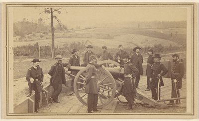 Sherman tábornok és törzskara Atlanta előtt, 1864. július 19. alkotó: Mathew B. Brady