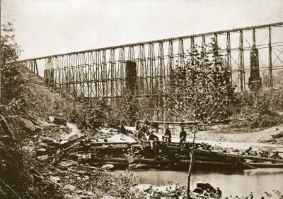 Falling Water Bridge, Nashville and Chattanooga Railroad, 1861-65 alkotó: Mathew B. Brady