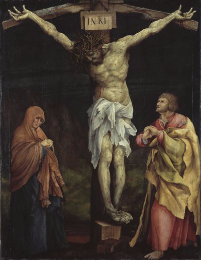 Krisztus a kereszten Mária és János között alkotó: Matthias Grünewald