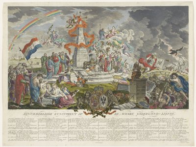 Az igazi hazaszeretet allegóriája, 1788 Szimbolikus művészeti nyomat az igaz hazaszeretetről (cím a tárgyon) alkotó: Mathias de Sallieth