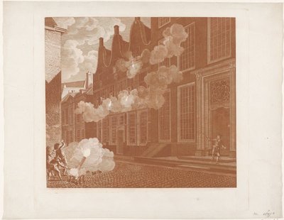 Lucas van Steveninck házának ágyúzása, 1787 alkotó: Mathias de Sallieth