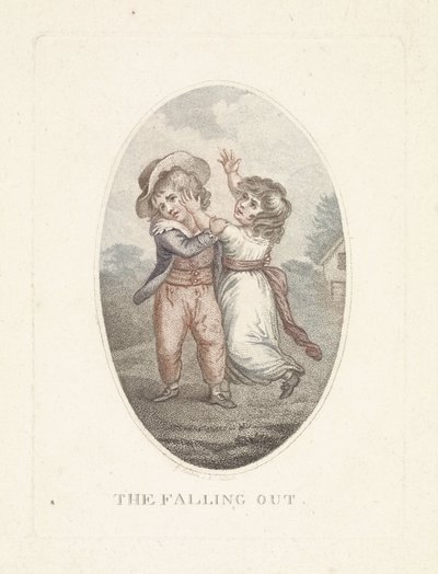 Fiú és lány ugratják egymást The Falling Out (cím a tárgyon) alkotó: Mathias de Sallieth