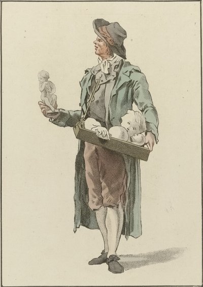 Utcai árus gipszfigurákkal alkotó: Mathias de Sallieth