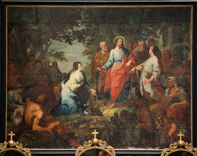 Plébániatemplom (Szent Márton plébániatemplom). festmény. „Jézus és a szamaritánus asszony”. Matthew DeVisch. alkotó: Mathias de Visch