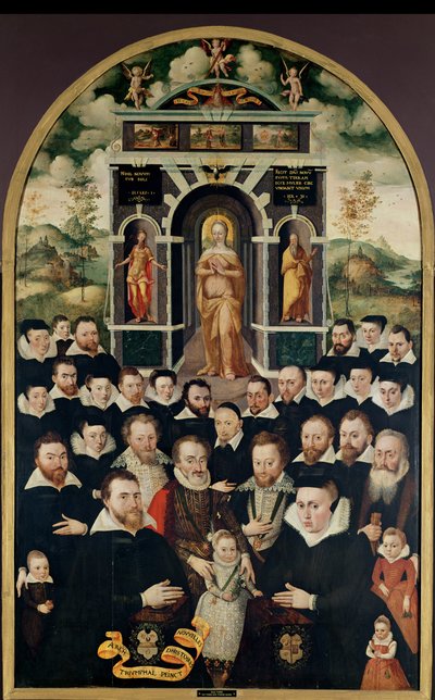 Allegorikus tábla a Szűzanyát, IV. Henriket (1553-1610) és az udvaroncokat, adományozókat, feleségét és családtagjaikat ábrázolja alkotó: Mathieu Prieur
