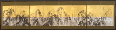 Hetvenkét csúcs a kék ég ellen, 1785. alkotó: Matsumura Goshun