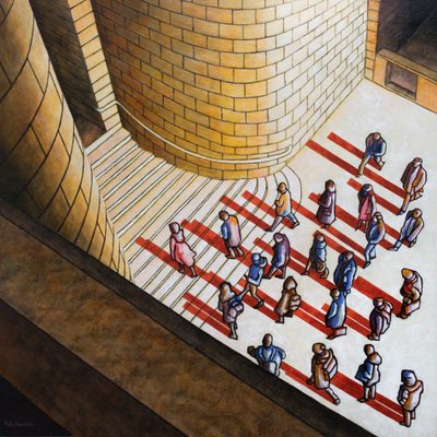 Footfall, 2018 (akril, panelen) alkotó: Matt Bannister