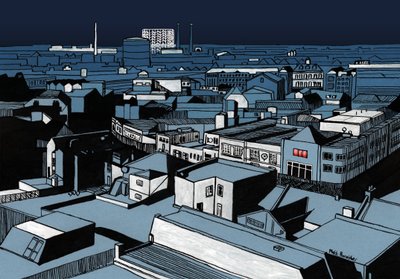 Mystery Power Cut, 2016 (akril tinta, digitális) alkotó: Matt Bannister