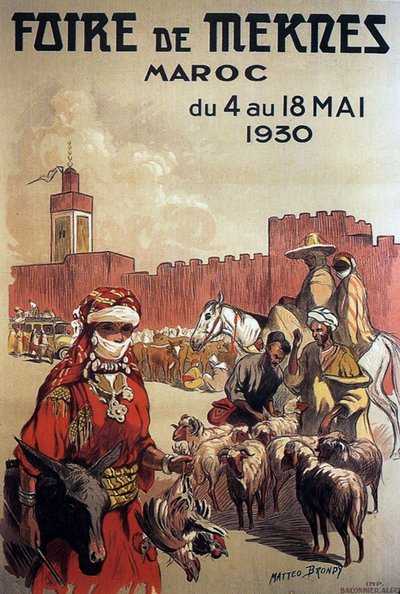 plakát a Meknes-i vásárhoz, Marokkó alkotó: Matteo Brondy