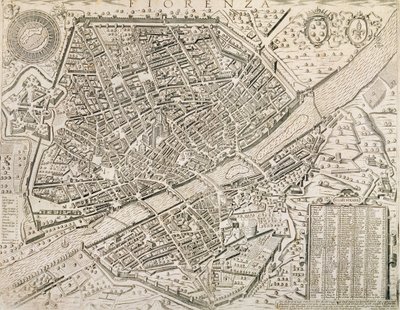 Firenze térképe, 1595 alkotó: Matteo Florimi