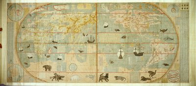Kunyu Wanguo Quantu térkép a világ számtalan országáról, 1602. alkotó: Matteo Ricci