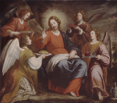Krisztust szolgáló angyalok a vadonban alkotó: Matteo Rosselli