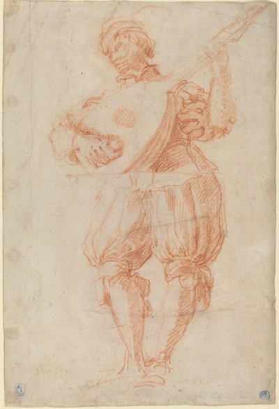 Lanton játszó férfi [recto] alkotó: Matteo Rosselli