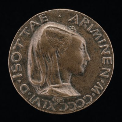 Isotta degli Atti, 14321433-1474, úrnője 1446, majd felesége 1453 után, Sigismondo Malatesta [obv alkotó: Matteo di Andrea de Pasti