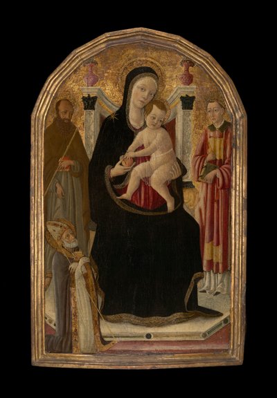 Szűz és gyermek trónoló három szent alkotó: Matteo di Giovanni