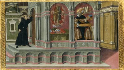 Szent Ágoston látomása szent Jeromosról és Keresztelő Jánosról, 1476 alkotó: Matteo di Giovanni di Bartolo