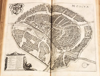 Map of Moscow. From: Newe Archontologia cosmica by Johann Ludwig Gottfried, 1646.  alkotó: Matthaus the Elder Merian